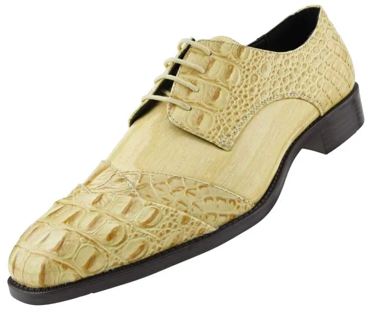 Bolano Bandit Beige Men's Oxford Croco Dress Shoes