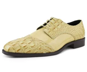 Bolano Bandit Beige Men's Oxford Croco Dress Shoes