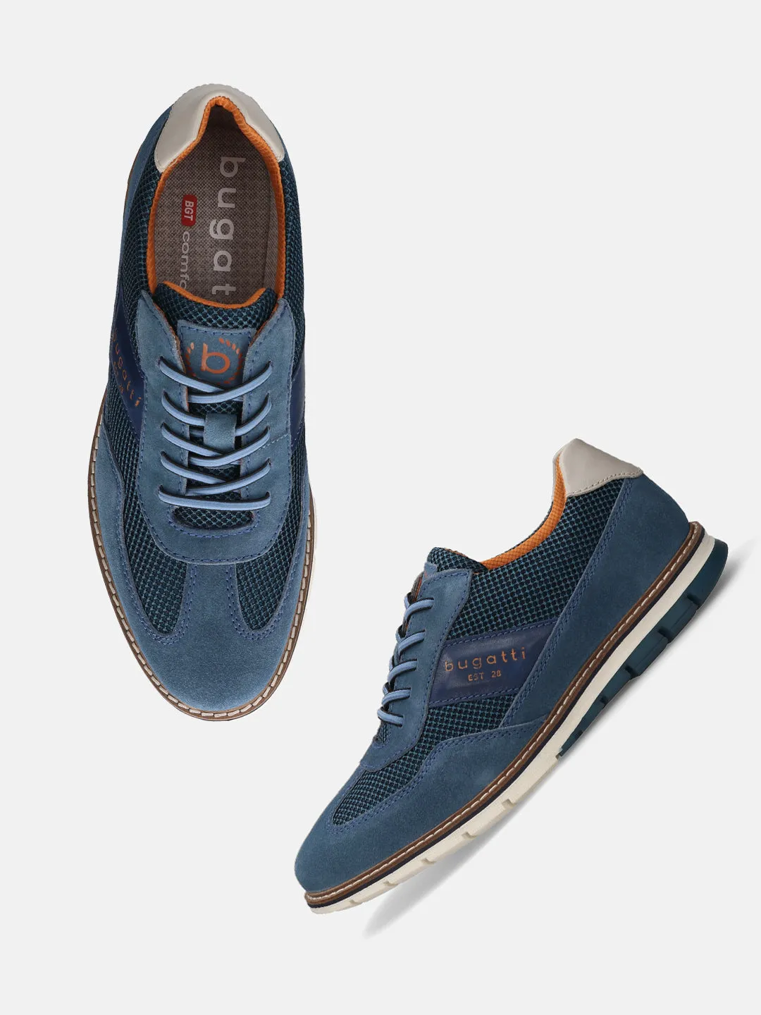 bugatti Blue Premium Leather Casuals shoes