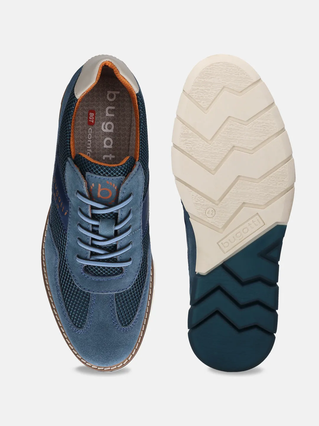 bugatti Blue Premium Leather Casuals shoes