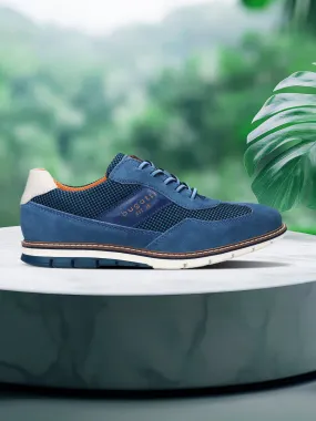 bugatti Blue Premium Leather Casuals shoes