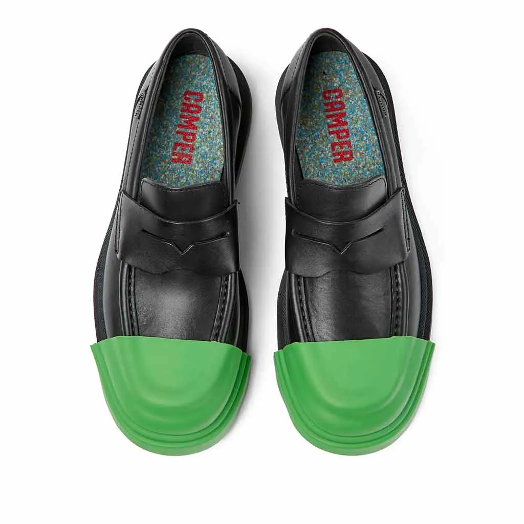 Camper Junction Loafer - Black Leather with Removable Toe Guard