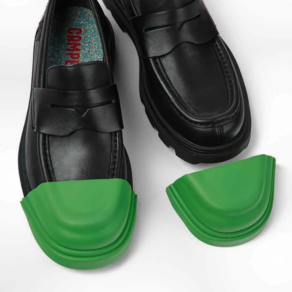 Camper Junction Loafer - Black Leather with Removable Toe Guard