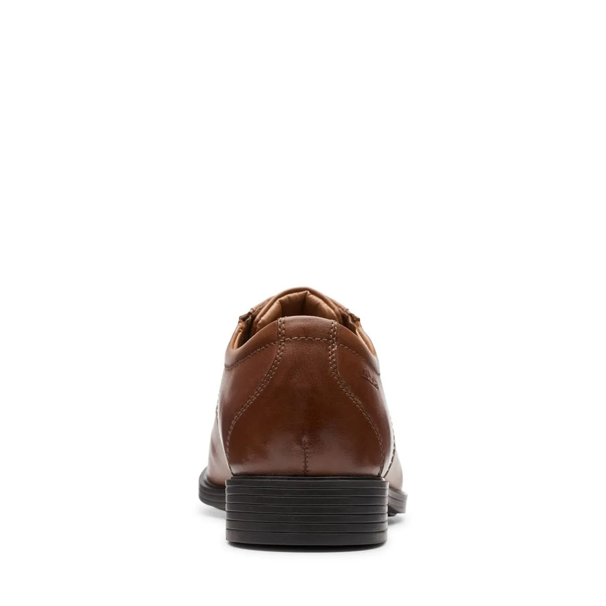 Clarks Men's Whiddon Cap Dress Shoes- Dark Tan Leather