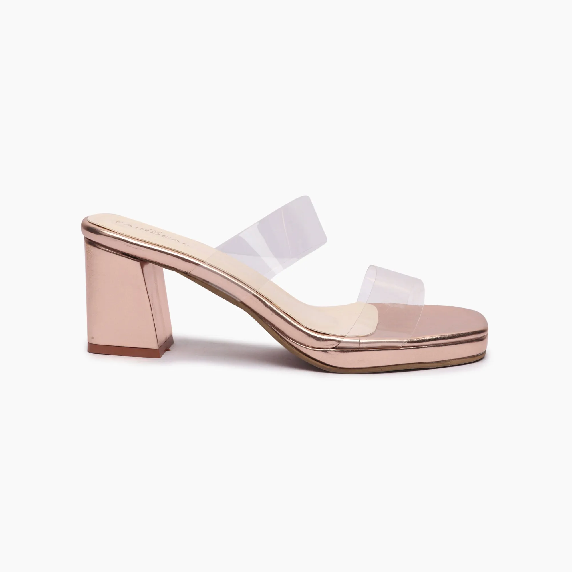 Double Acrylic Strap Block Heels