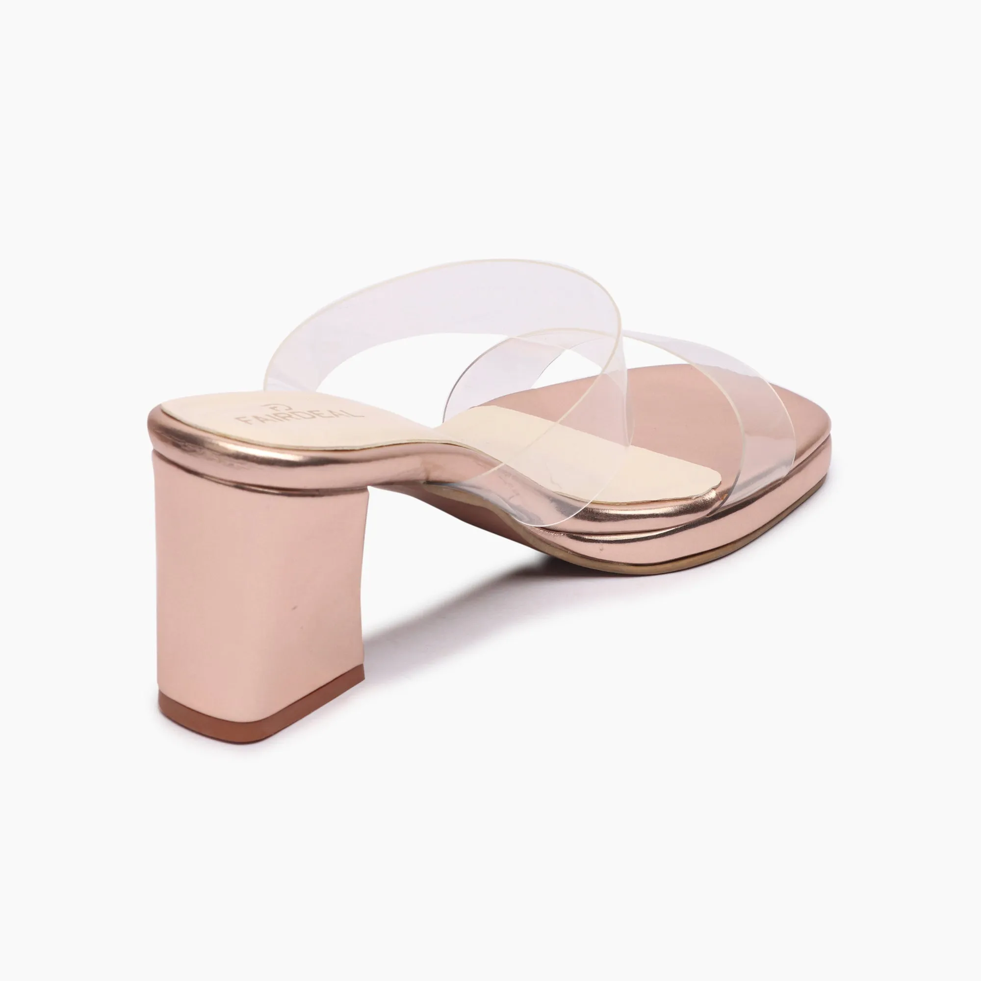 Double Acrylic Strap Block Heels