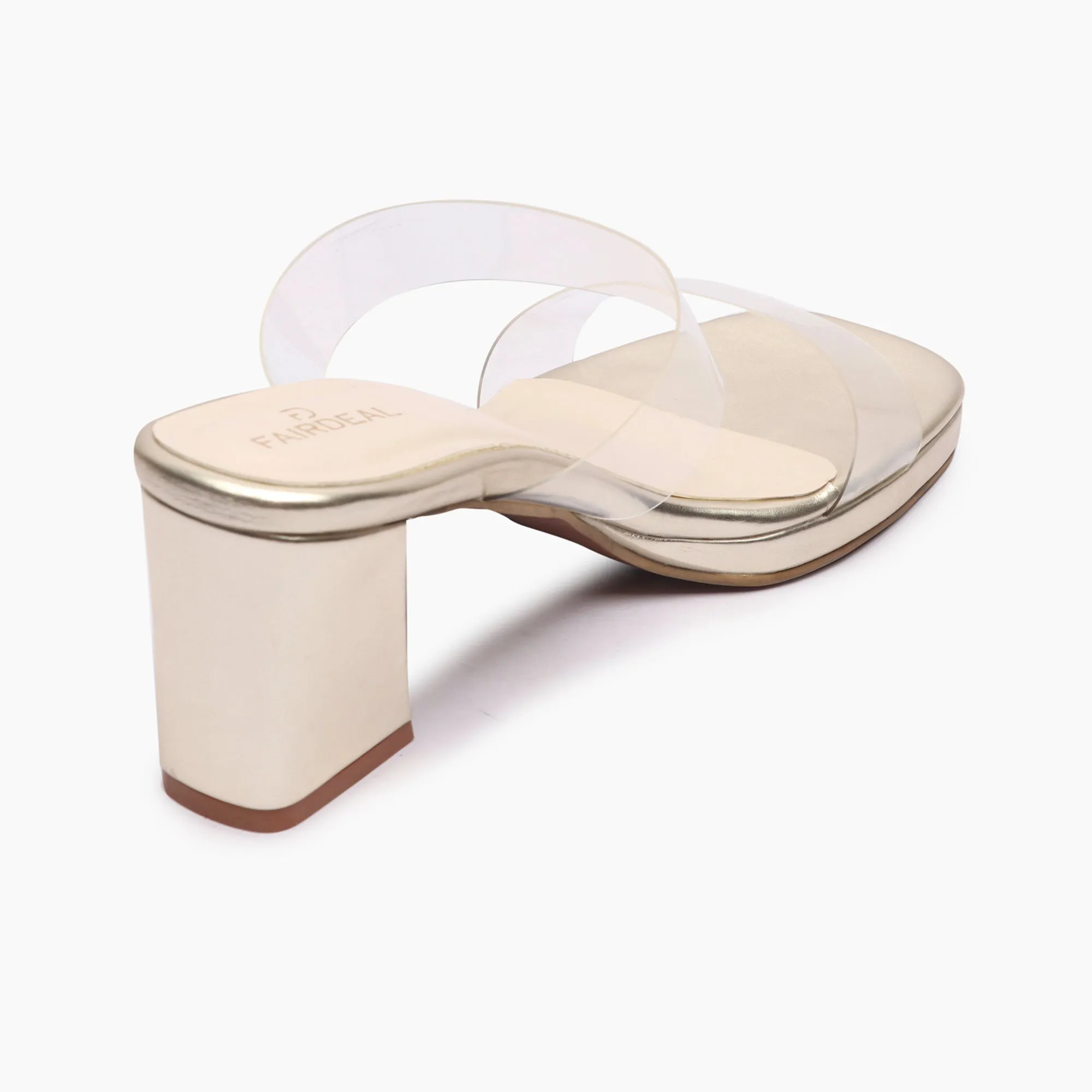 Double Acrylic Strap Block Heels