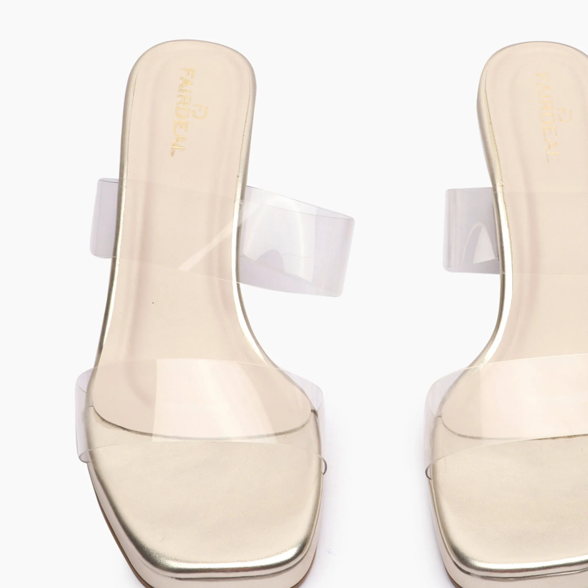 Double Acrylic Strap Block Heels