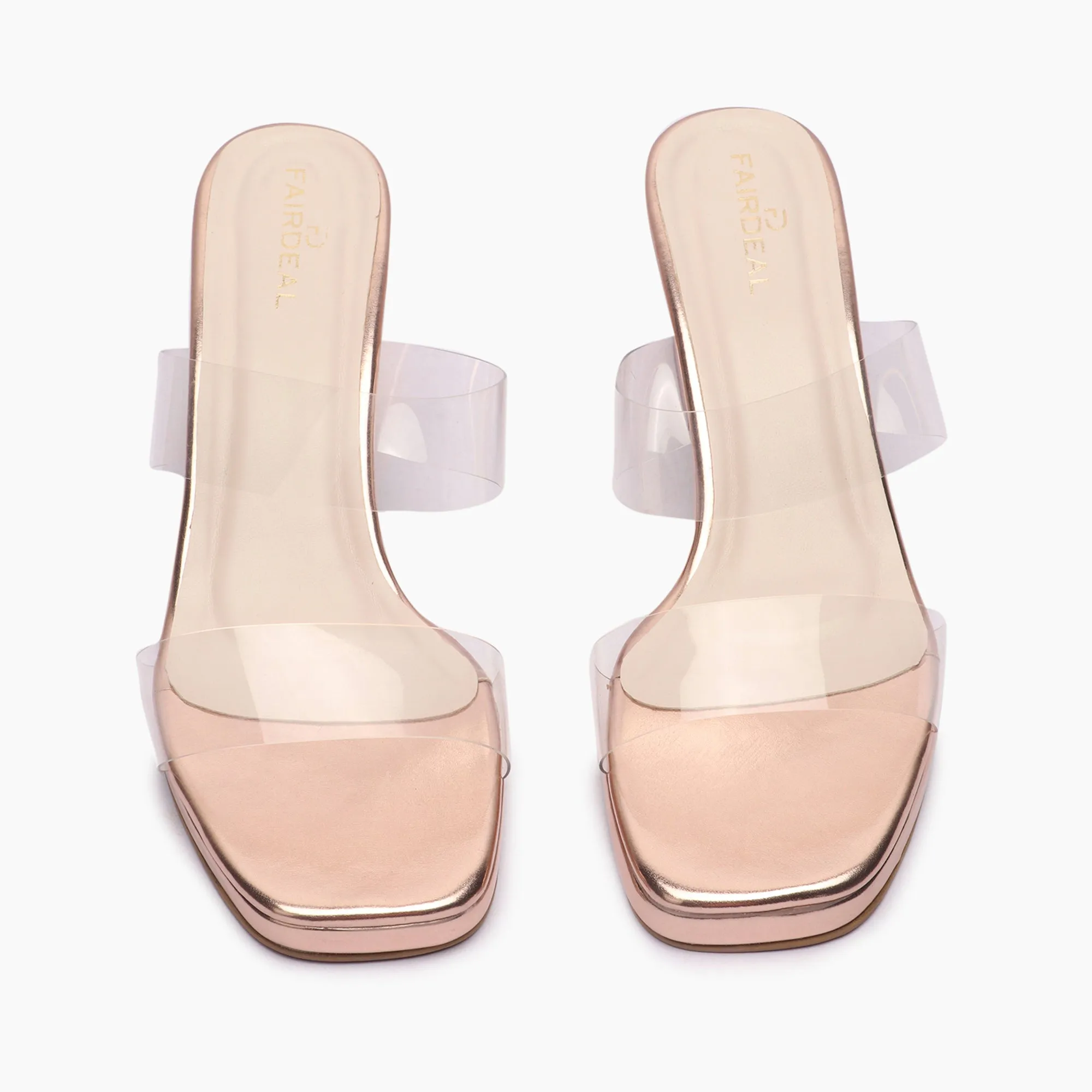 Double Acrylic Strap Block Heels