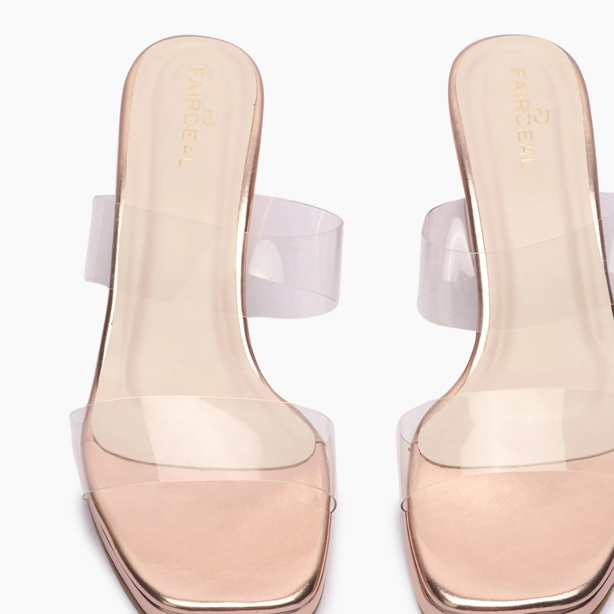 Double Acrylic Strap Block Heels