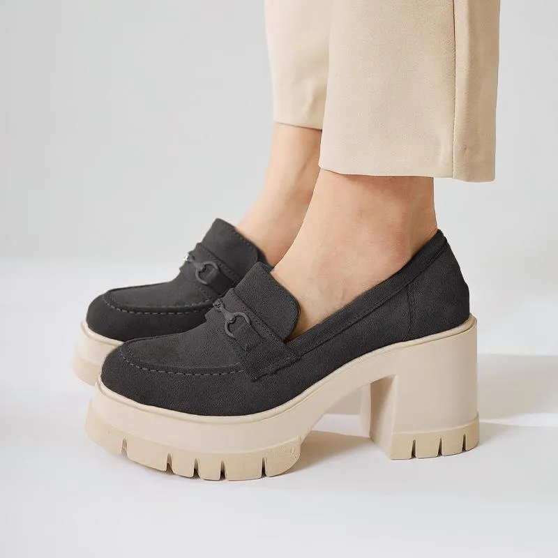 E5221 Thick-soled Retro Loafers