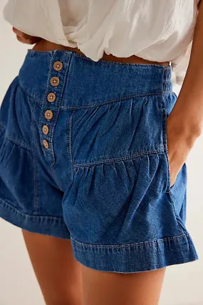 Fleur Denim Short-True Blue