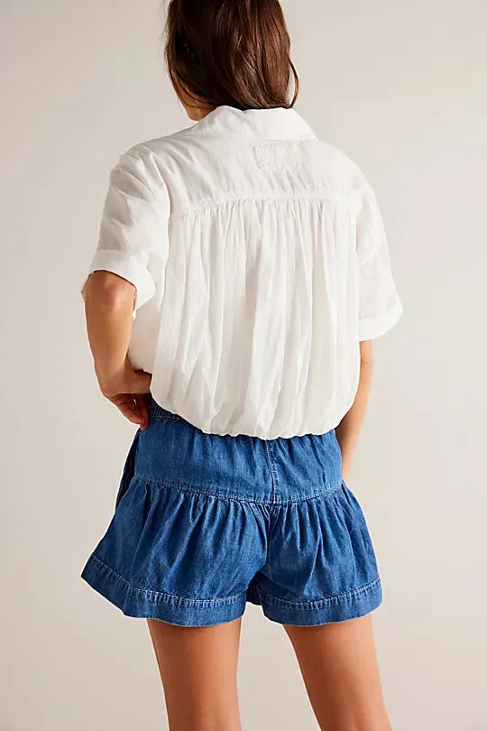 Fleur Denim Short-True Blue