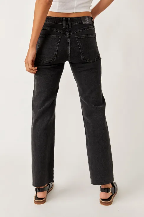 Free People Risk Taker Mid Rise Jeans - Main Squeeze