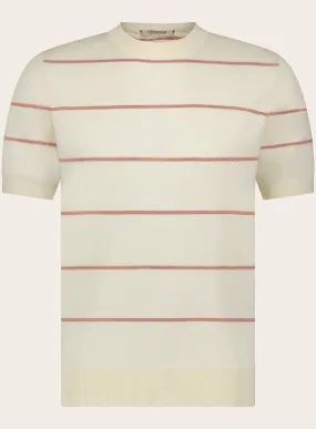 Gestreept t-shirt van katoen en cashmere