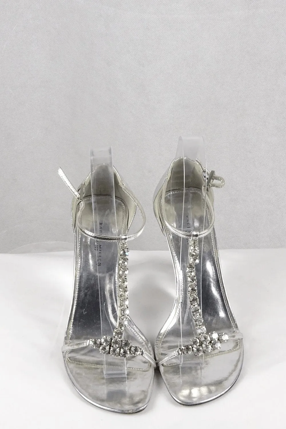 Karen Millen Silver Jewelled Wedges 37