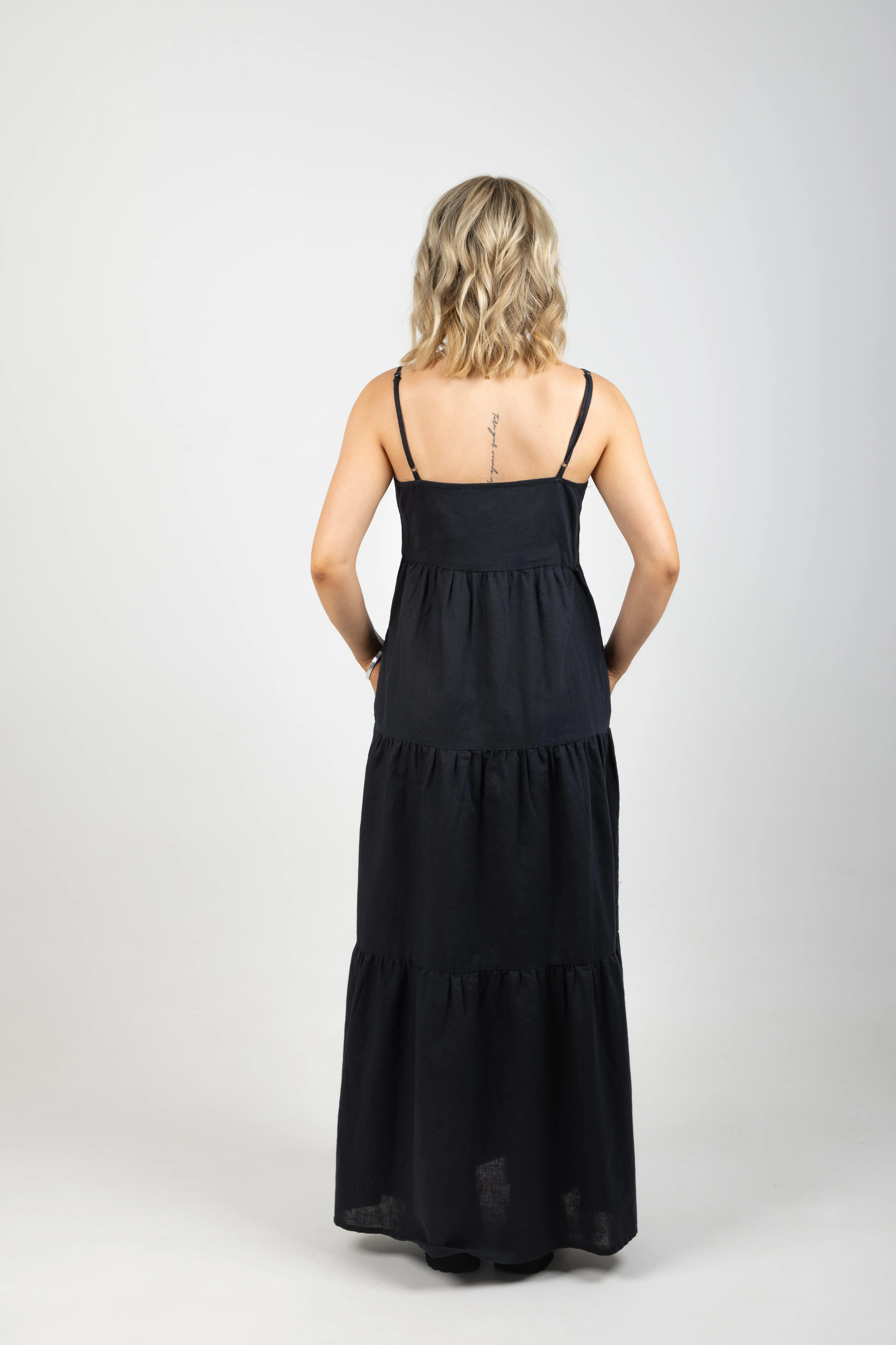LIN-IN RESORT DRESS BLACK