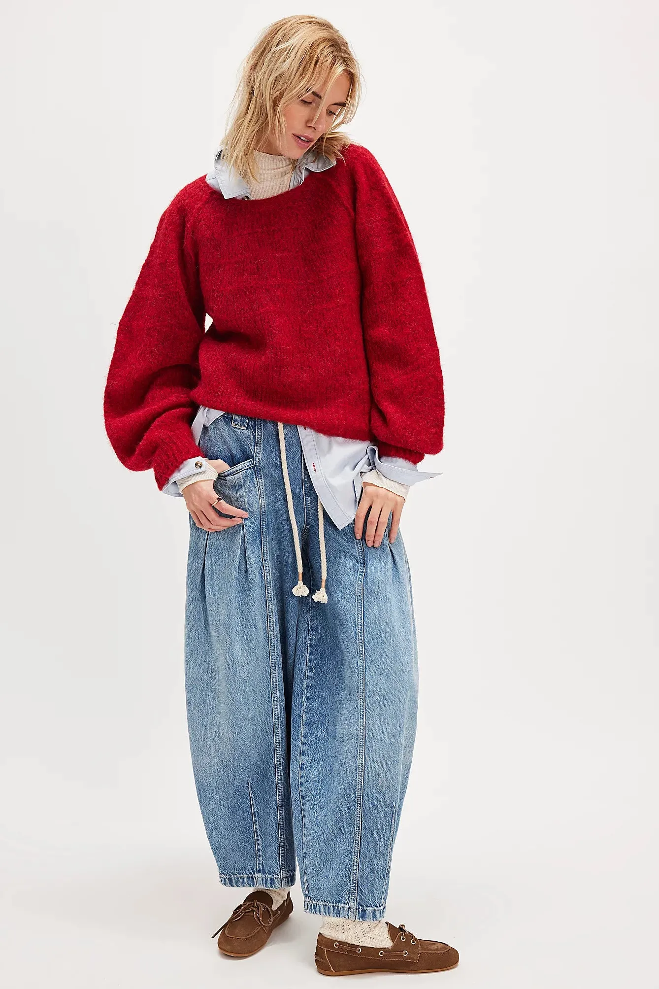 Margo Barrel Pull-On Jeans | Bergamot