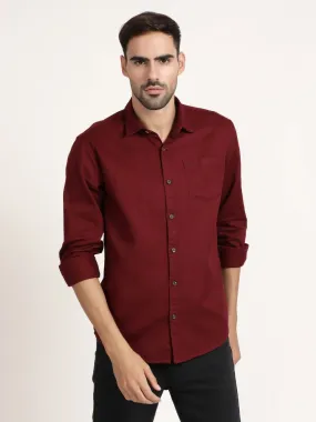 Men Maroon Solid Formal Shirt (GBHM5022)