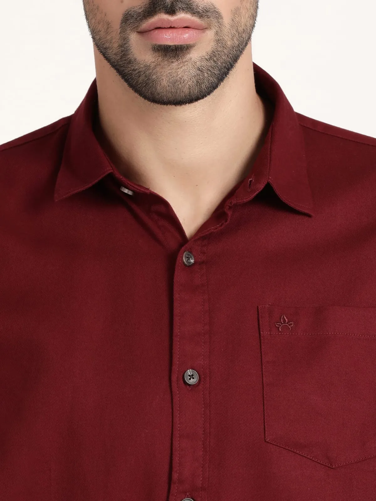 Men Maroon Solid Formal Shirt (GBHM5022)