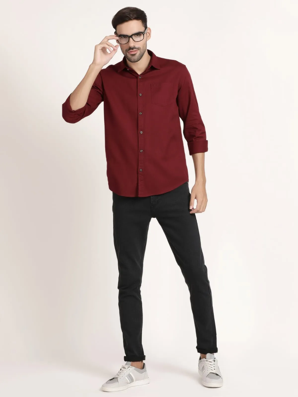 Men Maroon Solid Formal Shirt (GBHM5022)