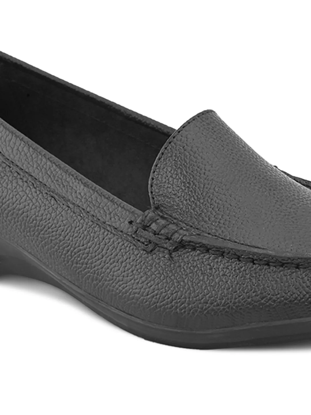 Pelle Albero Women Black Leather Wedge Heel Ballerina