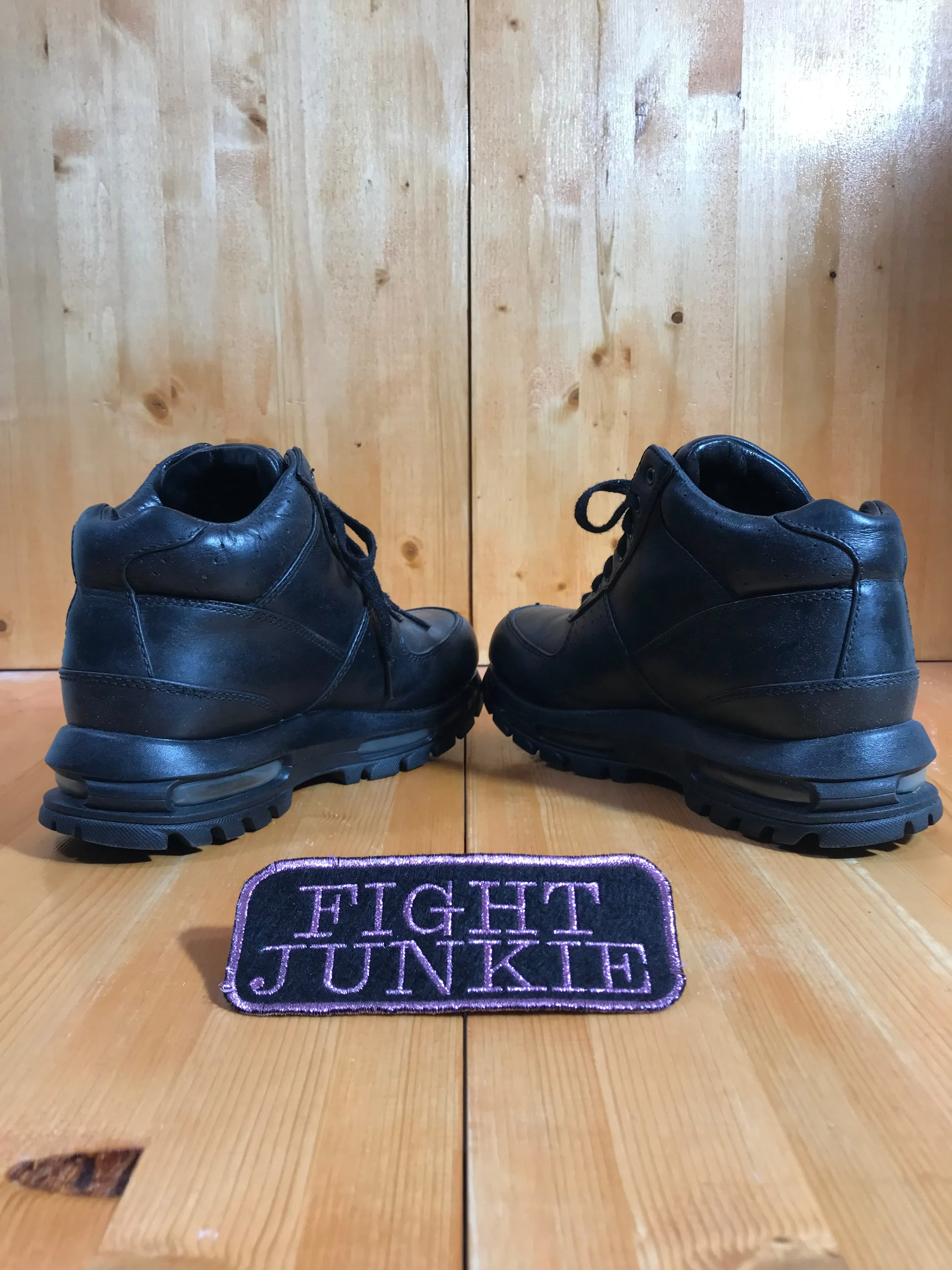 RARE! NIKE AIR MAX GOADOME WATERPROOF ACG Mens Size 7.5 Leather Trail Boots Triple Black 865301-009