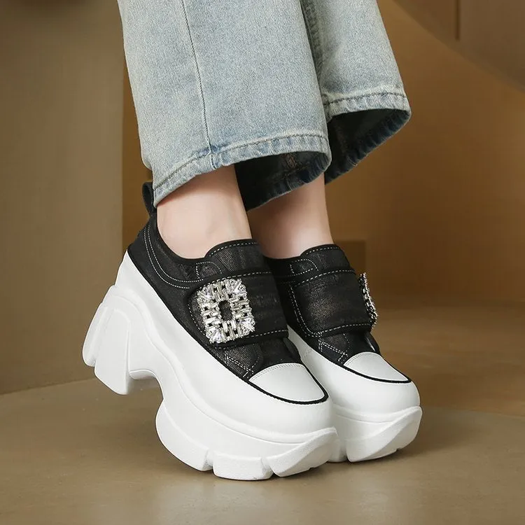 Retro Premium Rhinestone Loafers