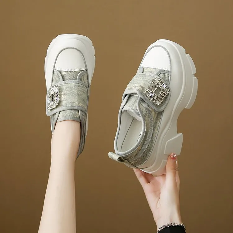 Retro Premium Rhinestone Loafers